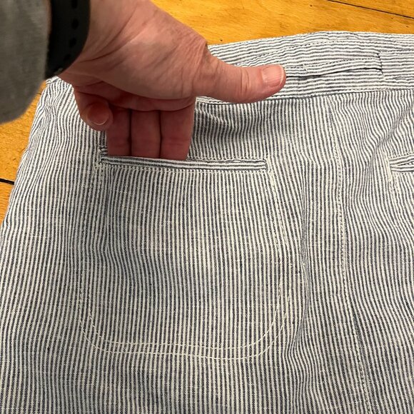 Dalia Blue & White Striped Linen Blend Mini Skirt, Size 6 - Picture 7 of 12